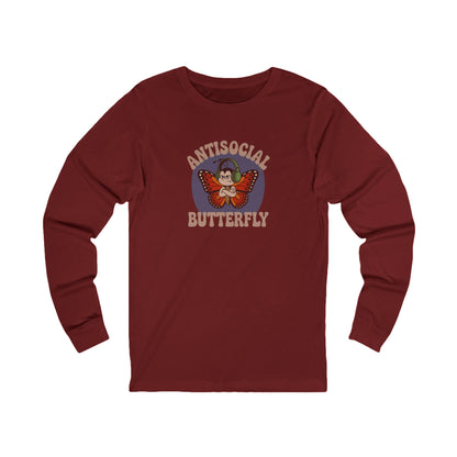 Antisocial Butterfly (Male) — Retro Workout Long Sleeve (Dark)