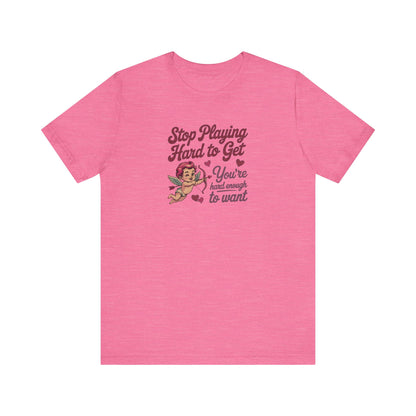 Stop Playing Hard to Get — Retro Cupid Tee (Light)