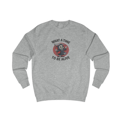 What a Time to Be Alive (Cute) — Lil Reaper Retro Sweatshirt (Light)