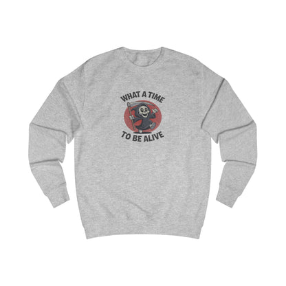 What a Time to Be Alive (Cute) — Lil Reaper Retro Sweatshirt (Light)
