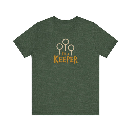 I’m a Keeper — Harry Potter Quidditch Retro Tee (Dark)