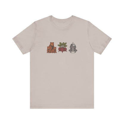 Bears, Beets, Battlestar (Icons) — Retro Tee (Light)