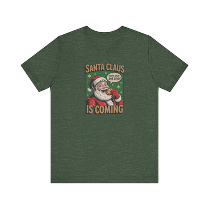 Santa Claus is Coming — Vintage Christmas Tee (Dark)
