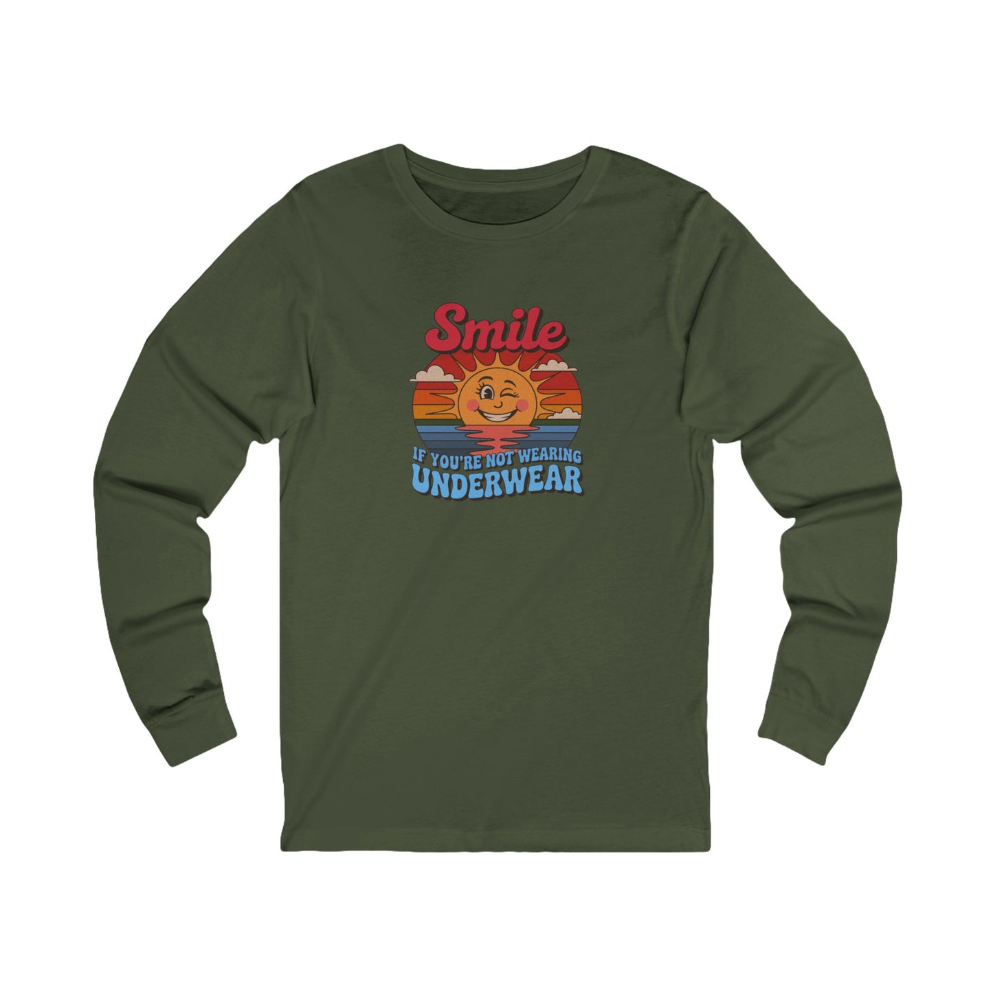 Smile If You’re Not Wearing Underwear — Retro Long Sleeve (Dark)