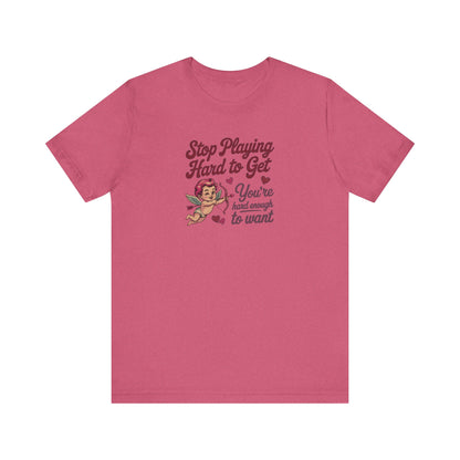 Stop Playing Hard to Get — Retro Cupid Tee (Light)