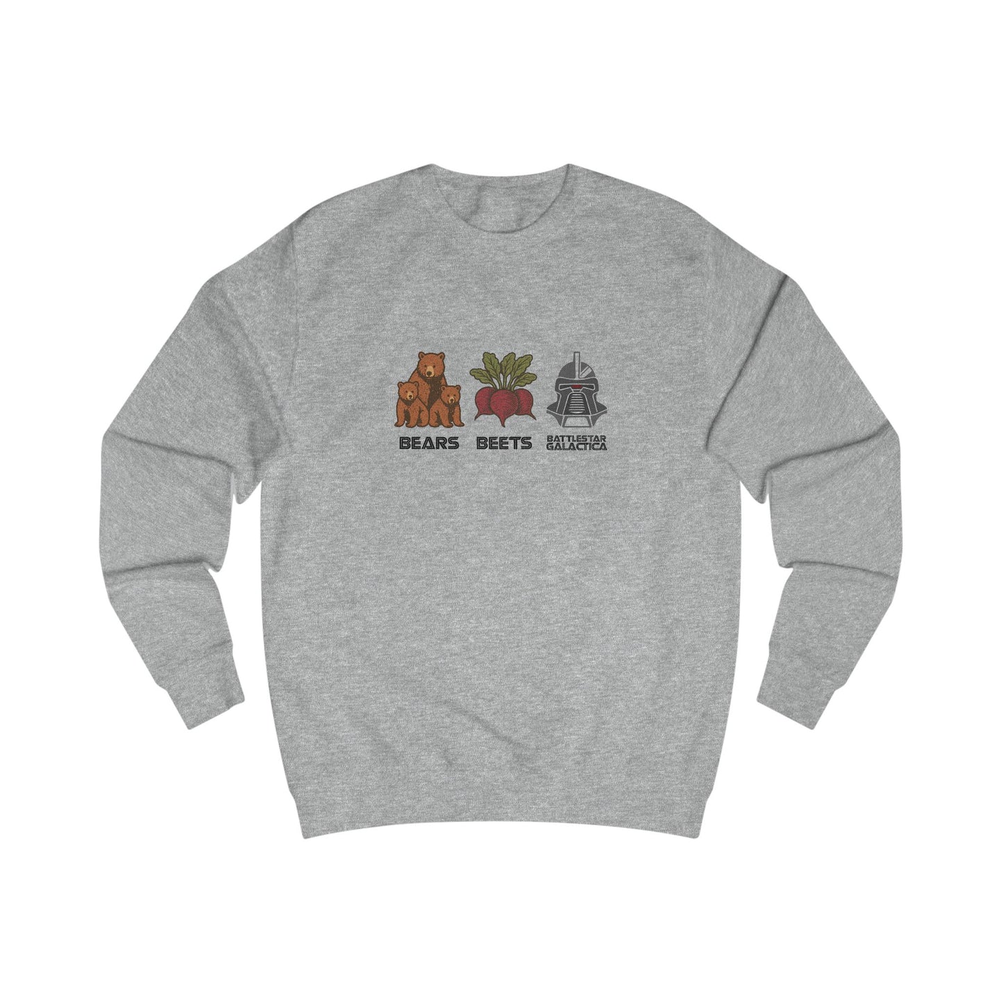 Bears, Beets, Battlestar (Captions) — Retro Sweatshirt (Light)