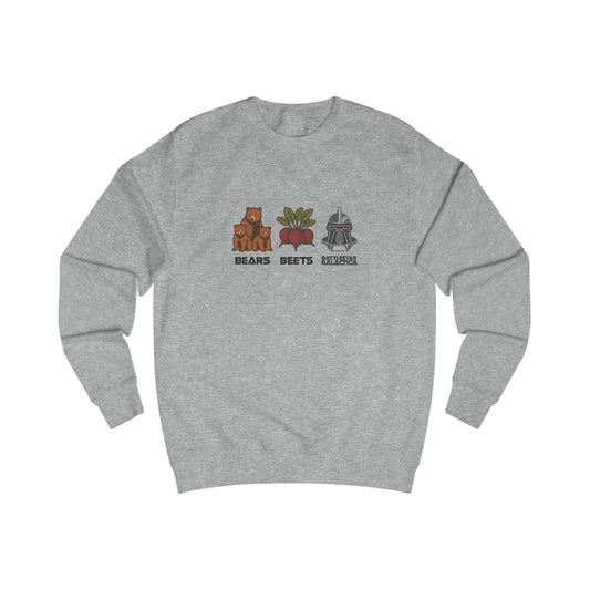 Bears, Beets, Battlestar (Captions) — Retro Sweatshirt (Light)