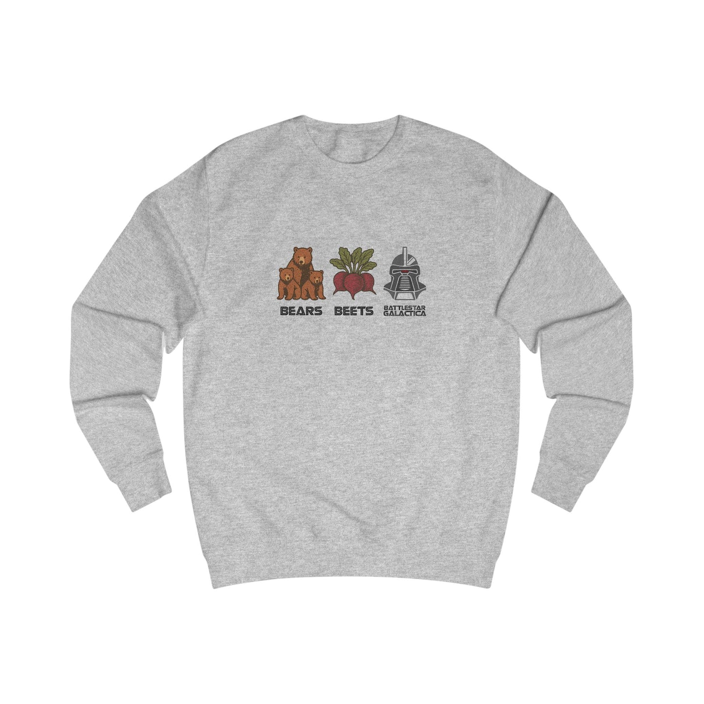 Bears, Beets, Battlestar (Captions) — Retro Sweatshirt (Light)