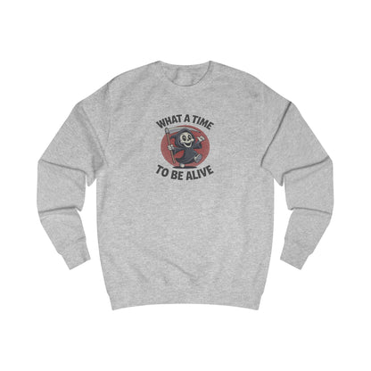 What a Time to Be Alive (Cute) — Lil Reaper Retro Sweatshirt (Light)