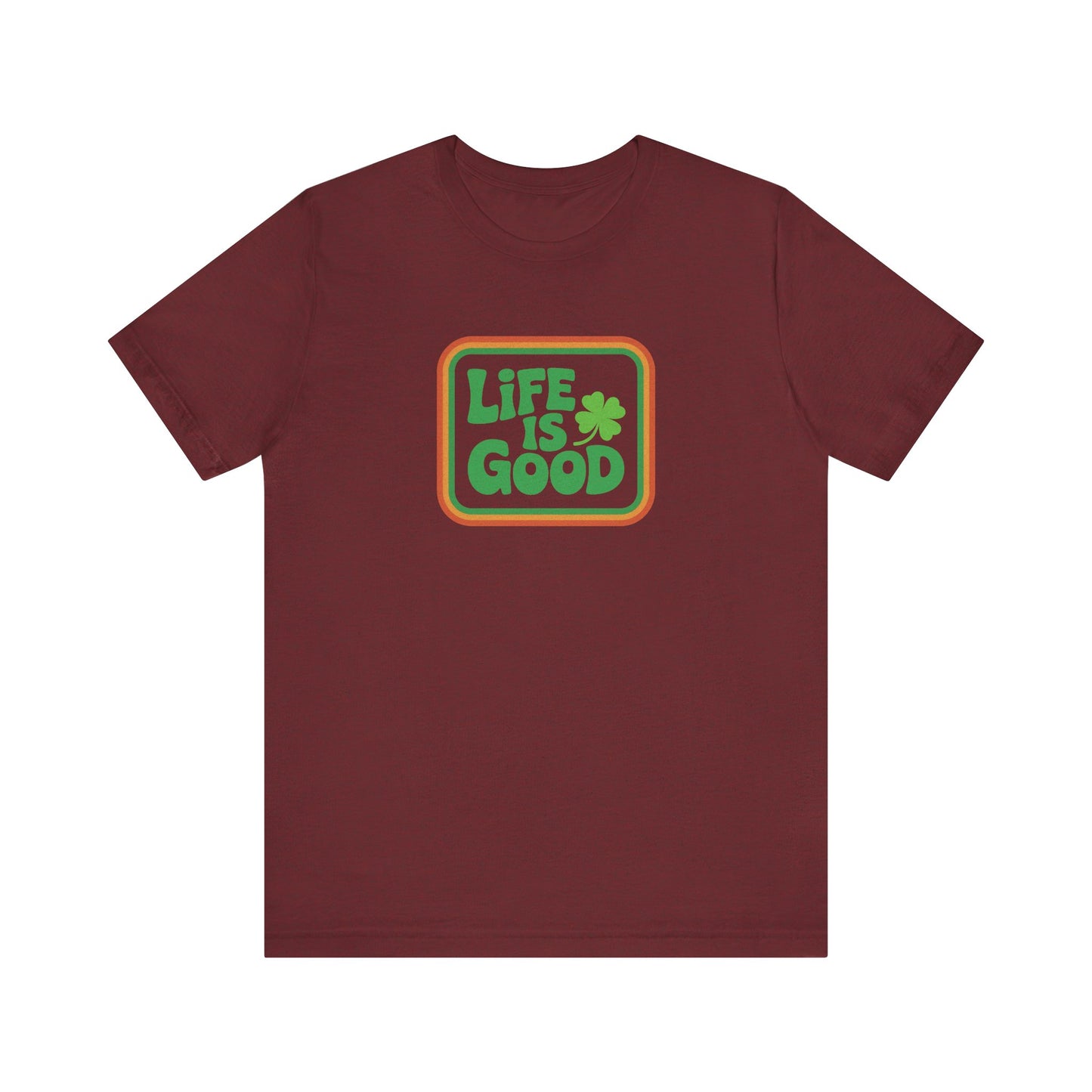 Life Is Good, Shamrock Style — St. Patrick’s Retro Tee (Dark)