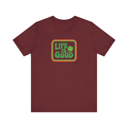 Life Is Good, Shamrock Style — St. Patrick’s Retro Tee (Dark)