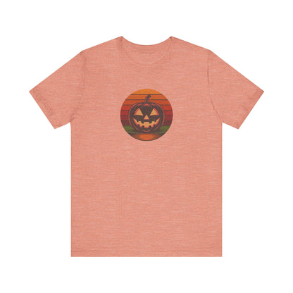 Retro Jack: Bold Grin — Halloween Sunset Tee (Light)