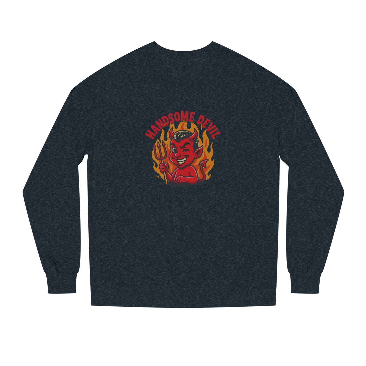 Handsome Devil — Fiery Retro Halloween Sweatshirt (Dark)