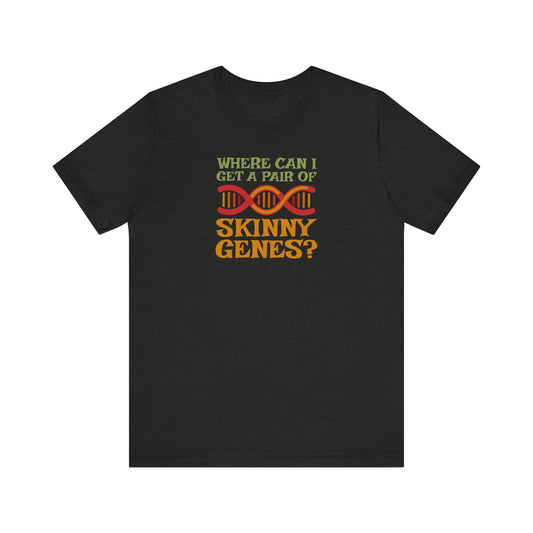 Pair of Skinny Genes (Colorful) — Retro Graphic Tee (Dark)