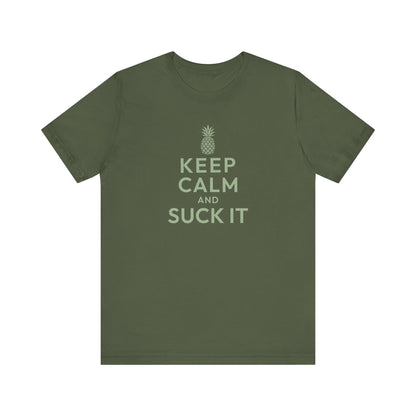 Keep Calm and Suck It — Psych Retro Tee (Dark)