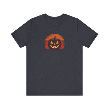 Retro Jack: Sliced Sunset — Halloween Sunset Tee (Dark)