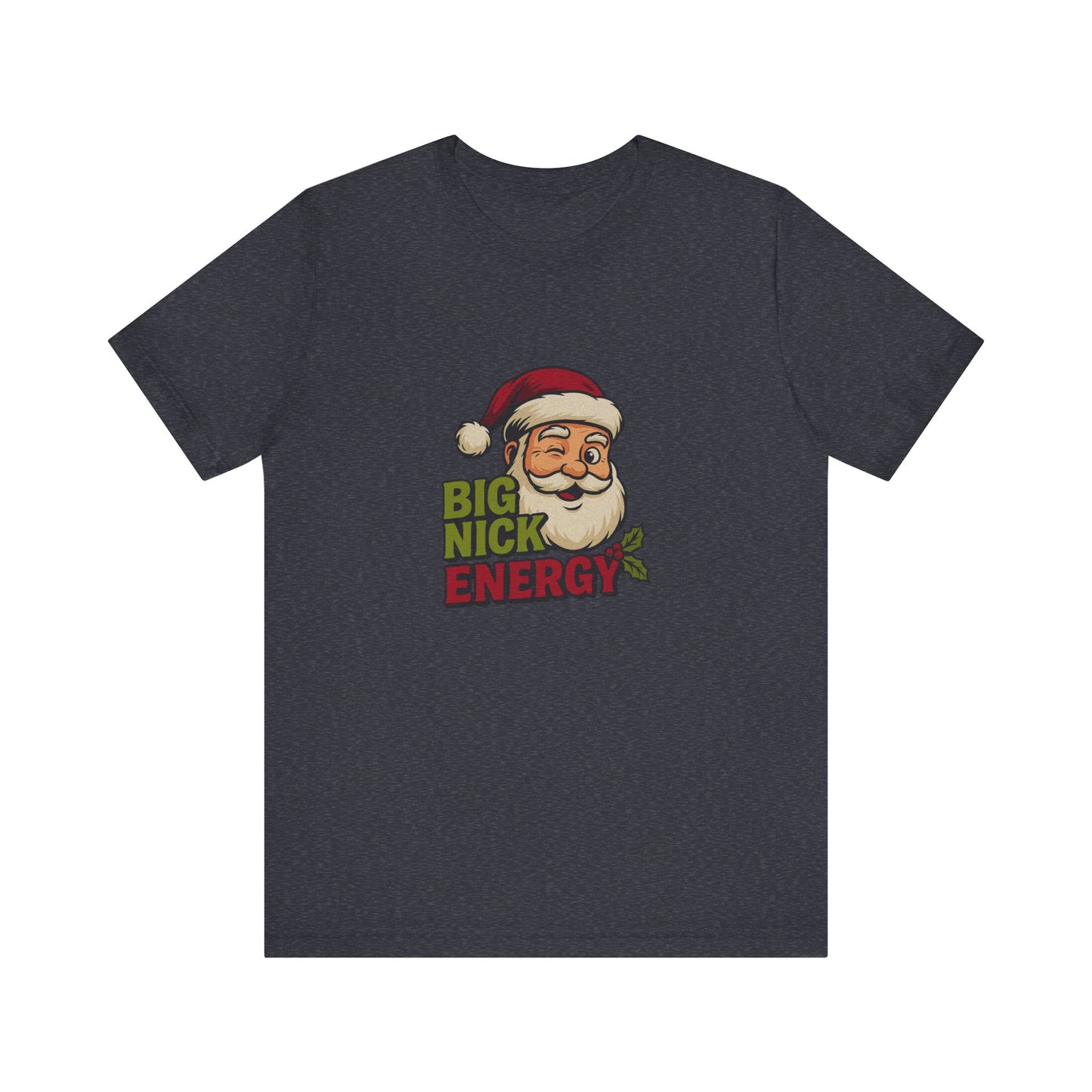 Big Nick Energy — Retro Santa Christmas Tee (Dark)