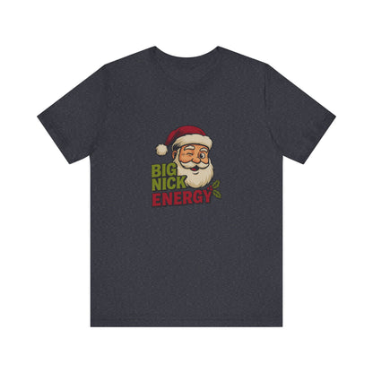 Big Nick Energy — Retro Santa Christmas Tee (Dark)