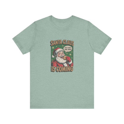 Santa Claus is Coming — Vintage Christmas Tee (Light)