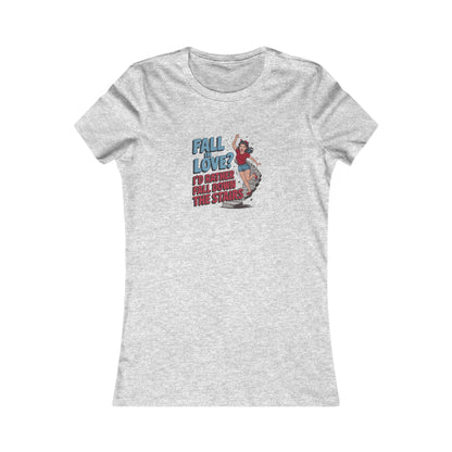 Fall in Love? I'd Rather Fall Down the Stairs — Retro Women's Tee (Light)