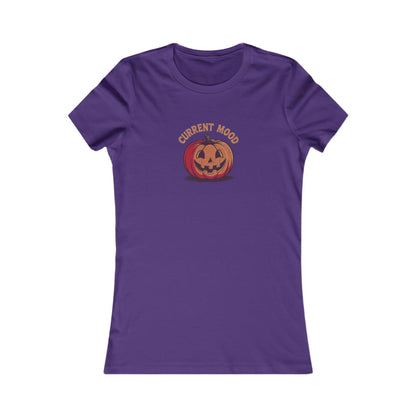 Current Mood (Classic Pumpkin) — Retro Halloween Women's Tee (Dark)