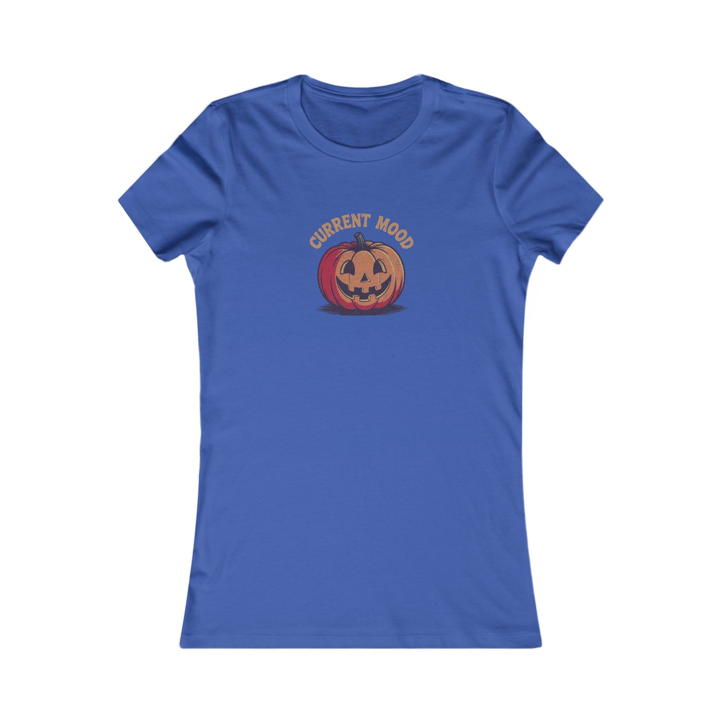 Current Mood (Classic Pumpkin) — Retro Halloween Women's Tee (Dark)