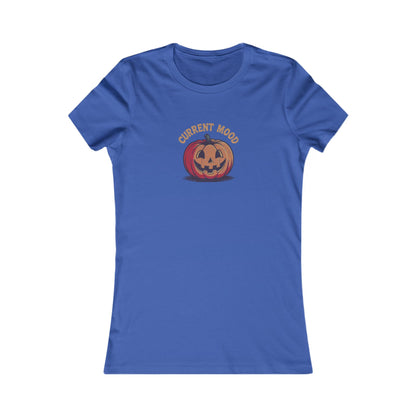 Current Mood (Classic Pumpkin) — Retro Halloween Women's Tee (Dark)