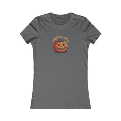 Current Mood (Classic Pumpkin) — Retro Halloween Women's Tee (Dark)