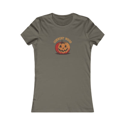 Current Mood (Classic Pumpkin) — Retro Halloween Women's Tee (Dark)