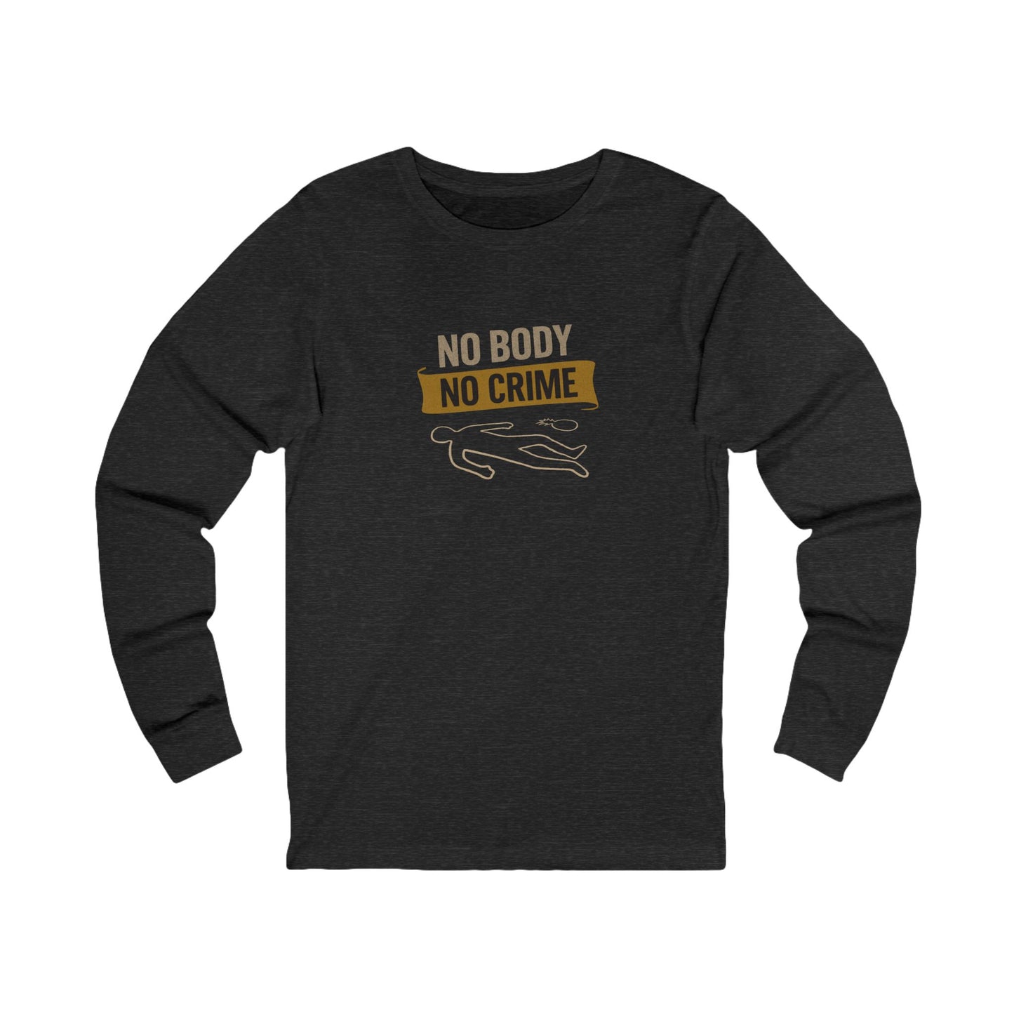 No Body, No Crime — Psych Crime Scene Retro Long Sleeve (Dark)