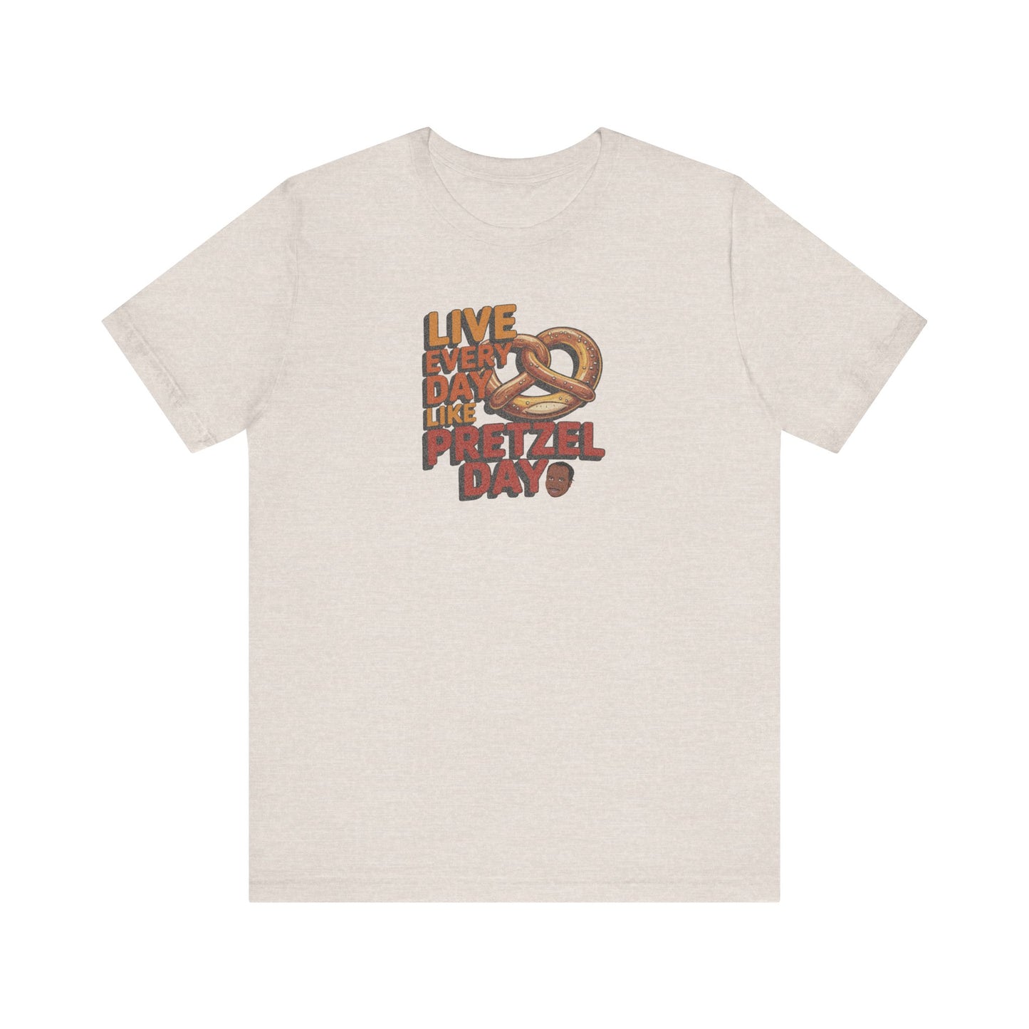 Live Every Day Like Pretzel Day — Stanley Hudson Retro Tee (Light)