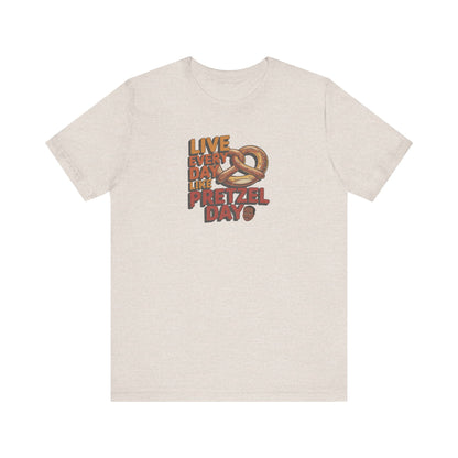 Live Every Day Like Pretzel Day — Stanley Hudson Retro Tee (Light)