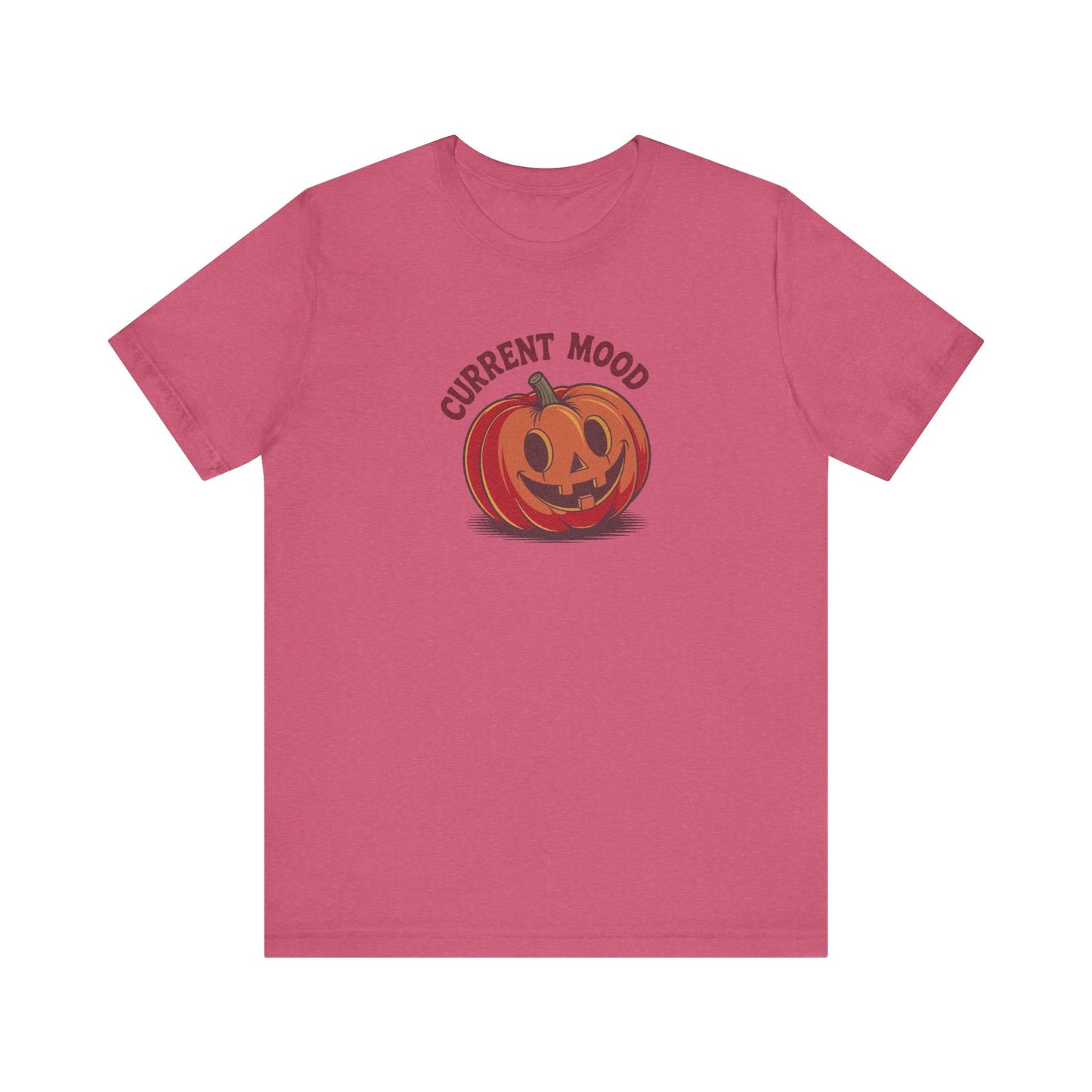 Current Mood (Cute Pumpkin) — Retro Halloween Tee (Light)
