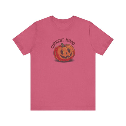 Current Mood (Cute Pumpkin) — Retro Halloween Tee (Light)