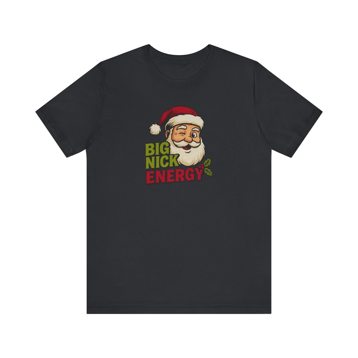 Big Nick Energy — Retro Santa Christmas Tee (Dark)