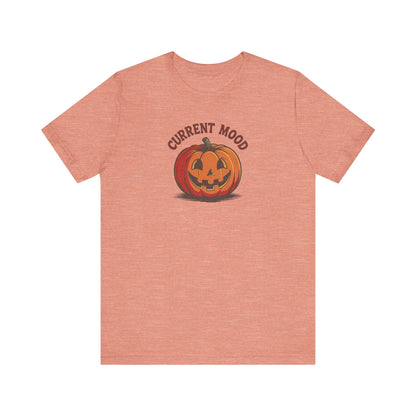 Current Mood (Classic Pumpkin) — Retro Halloween Tee (Light)