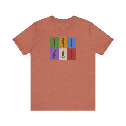 Six Ways Into the Evidence Locker — Clue Retro Tee (Light)