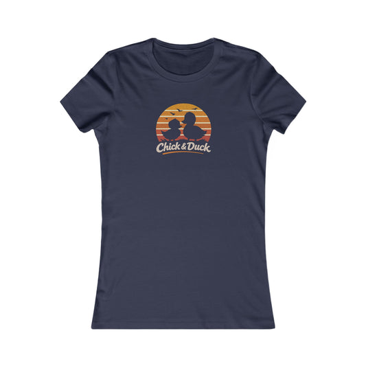 The Chick and the Duck — Friends Retro Women's Tee (Dark)