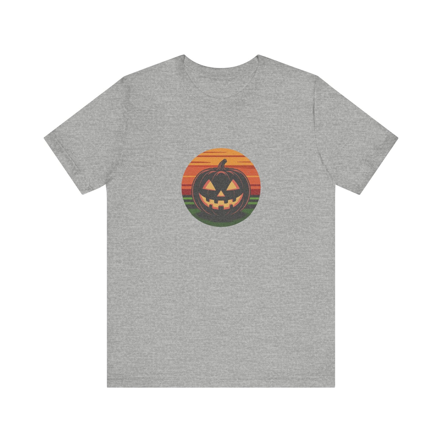 Retro Jack: Glowing Classic — Halloween Sunset Tee (Light)