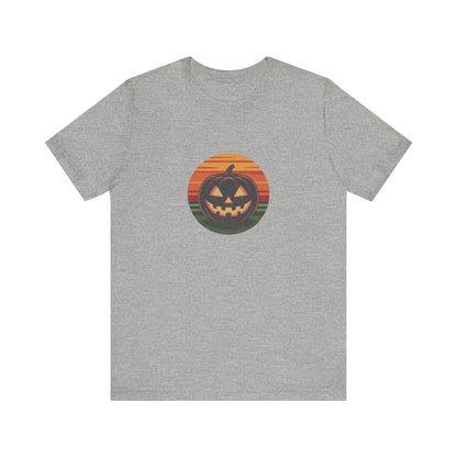 Retro Jack: Glowing Classic — Halloween Sunset Tee (Light)