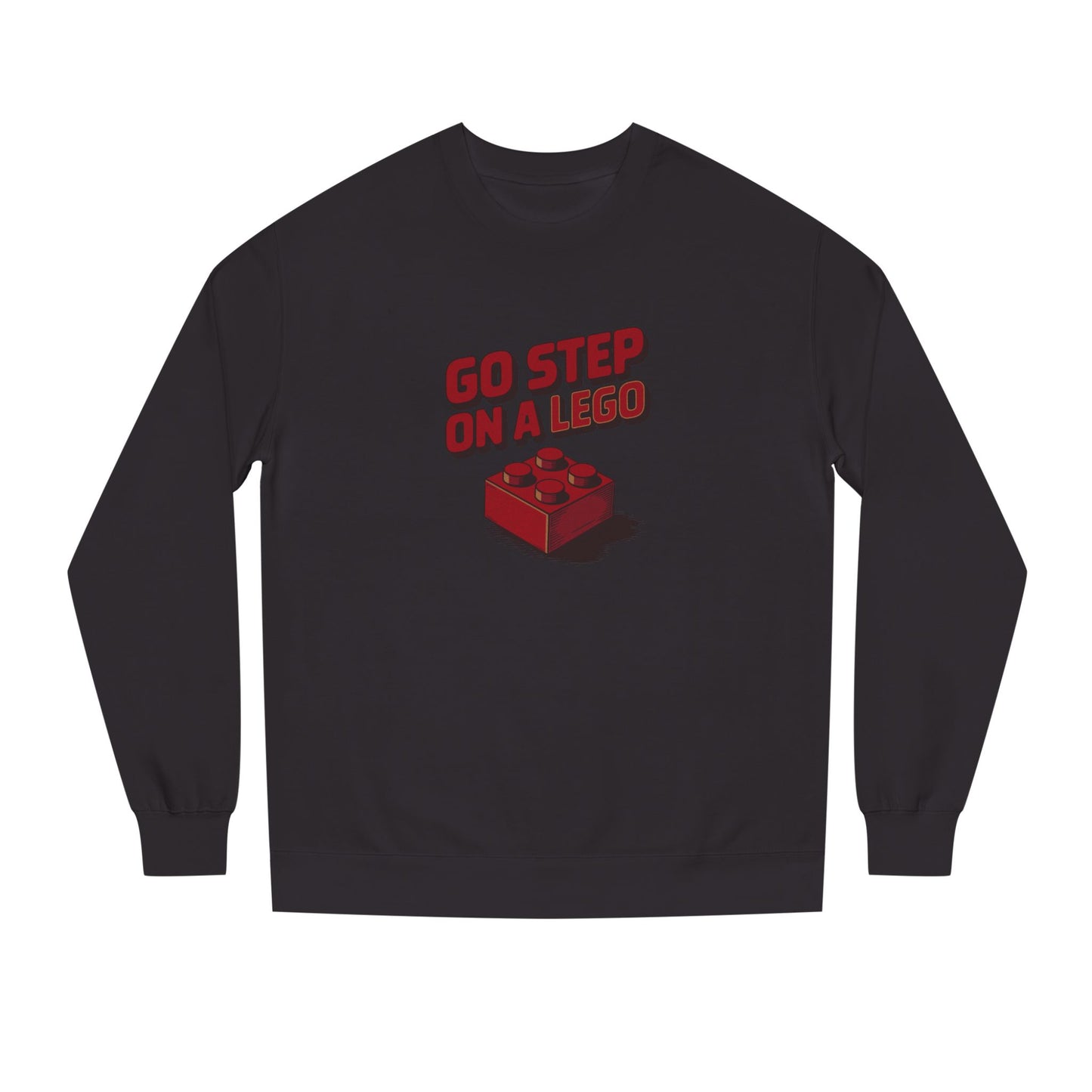 Go Step on a LEGO — Red Plastic Brick Retro Sweatshirt (Dark)