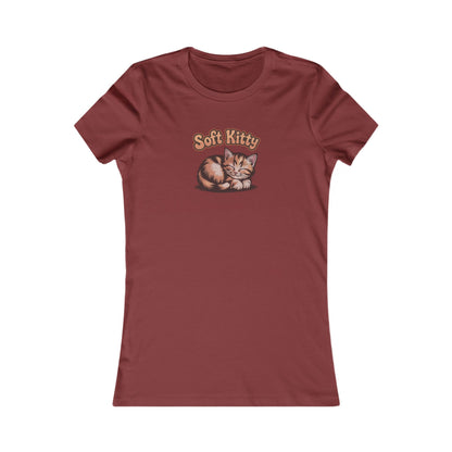 Soft Kitty Sick-Day Lullaby — Big Bang Theory Retro Women's Tee (Dark)