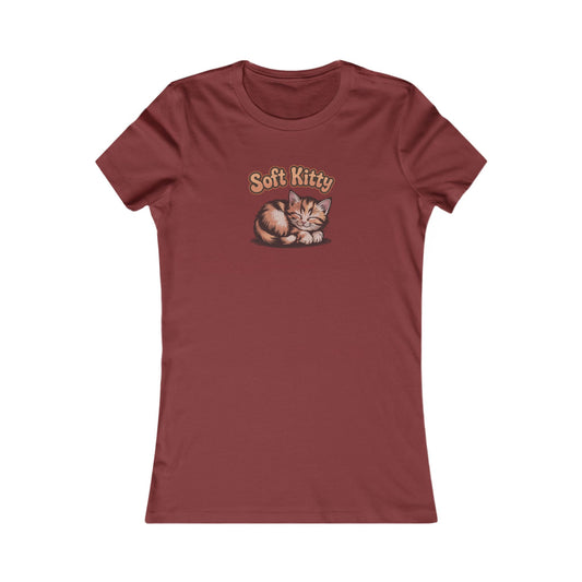 Soft Kitty Sick-Day Lullaby — Big Bang Theory Retro Women's Tee (Dark)