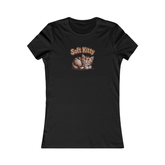 Soft Kitty Sick-Day Lullaby — Big Bang Theory Retro Women's Tee (Dark)