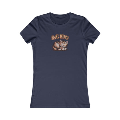 Soft Kitty Sick-Day Lullaby — Big Bang Theory Retro Women's Tee (Dark)