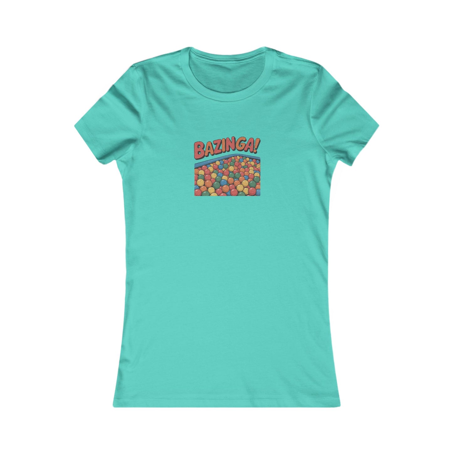 Bazinga! Ball Pit — Big Bang Theory Retro Women's Tee (Light)