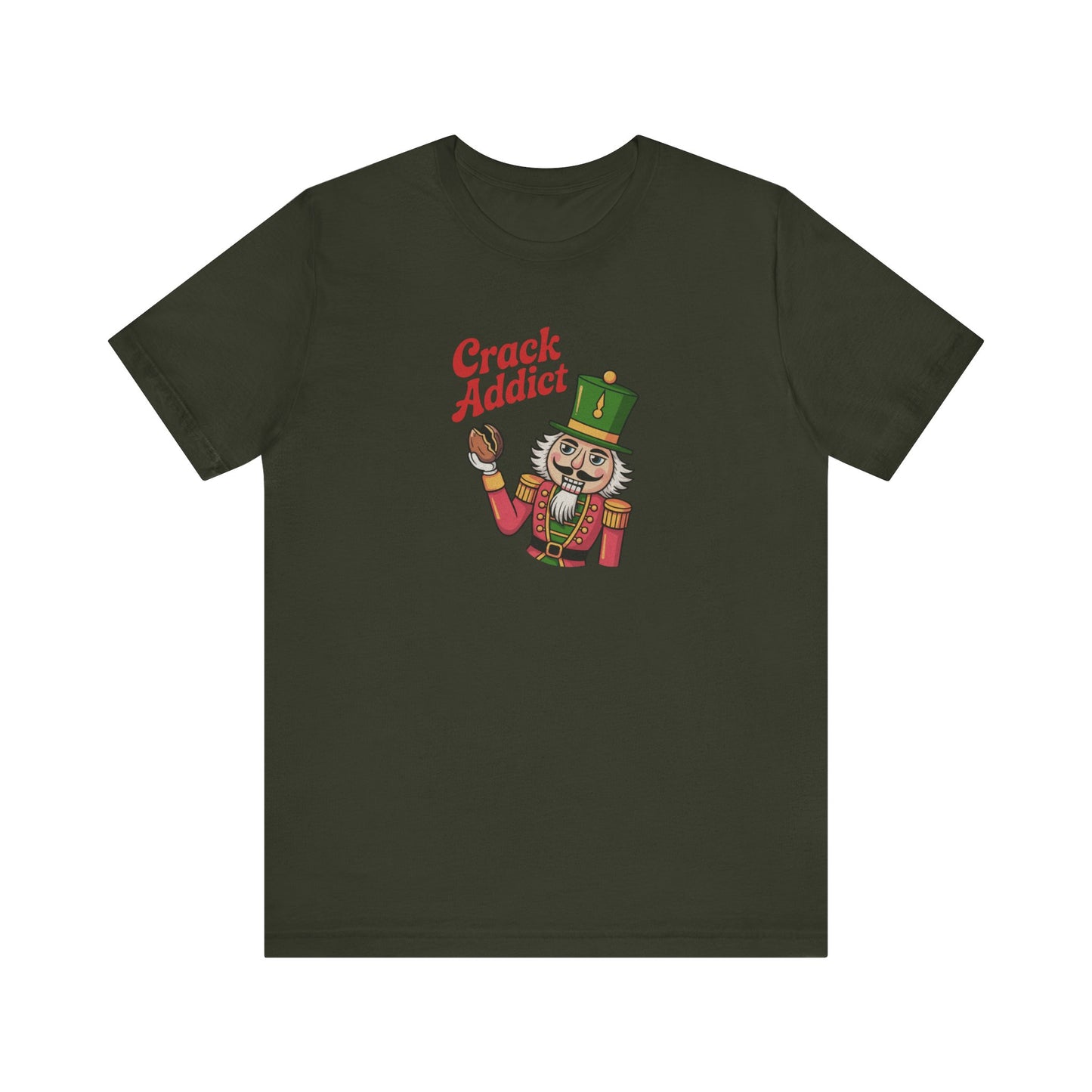 Crack Addict Nutcracker — Vintage Christmas Retro Tee (Dark)