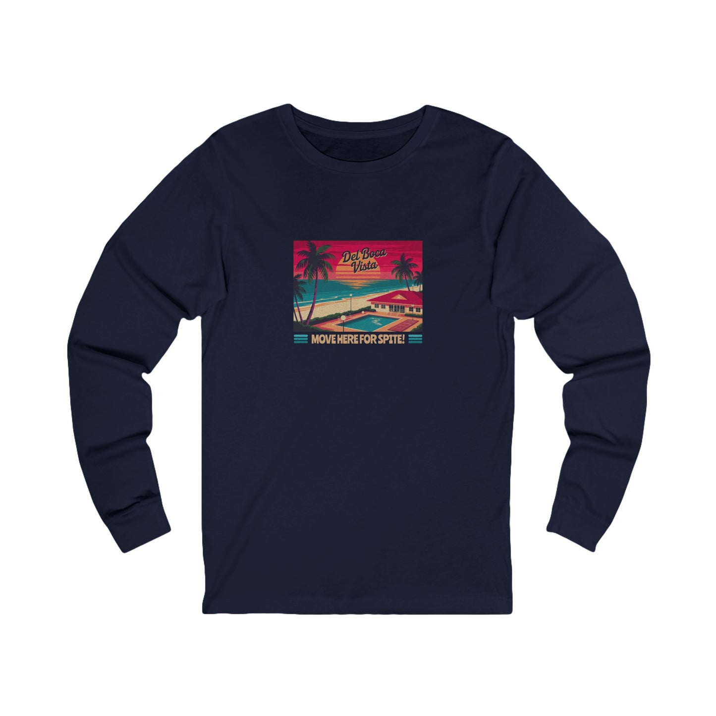 Del Boca Vista (Move Here For Spite!) — Seinfeld Retro Long Sleeve (Dark)