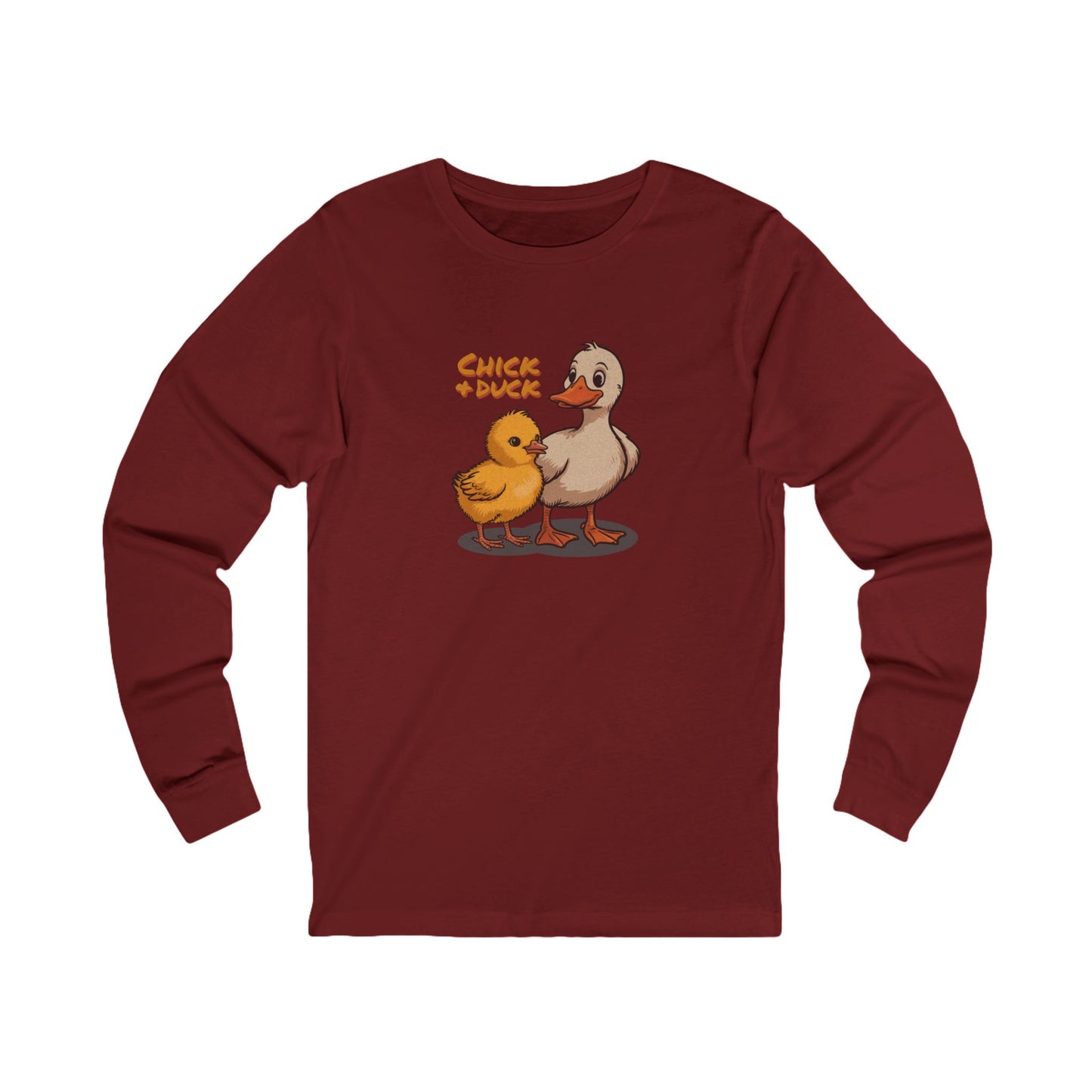 The Chick and the Duck — Friends Retro Long Sleeve (Dark)