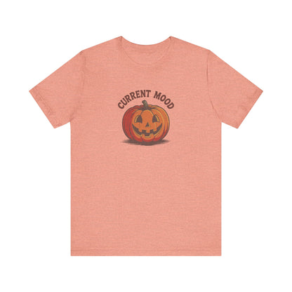 Current Mood (Classic Pumpkin) — Retro Halloween Tee (Light)